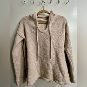 lovestitch | Women’s Cream Hooded Drawstring Sweatshirt